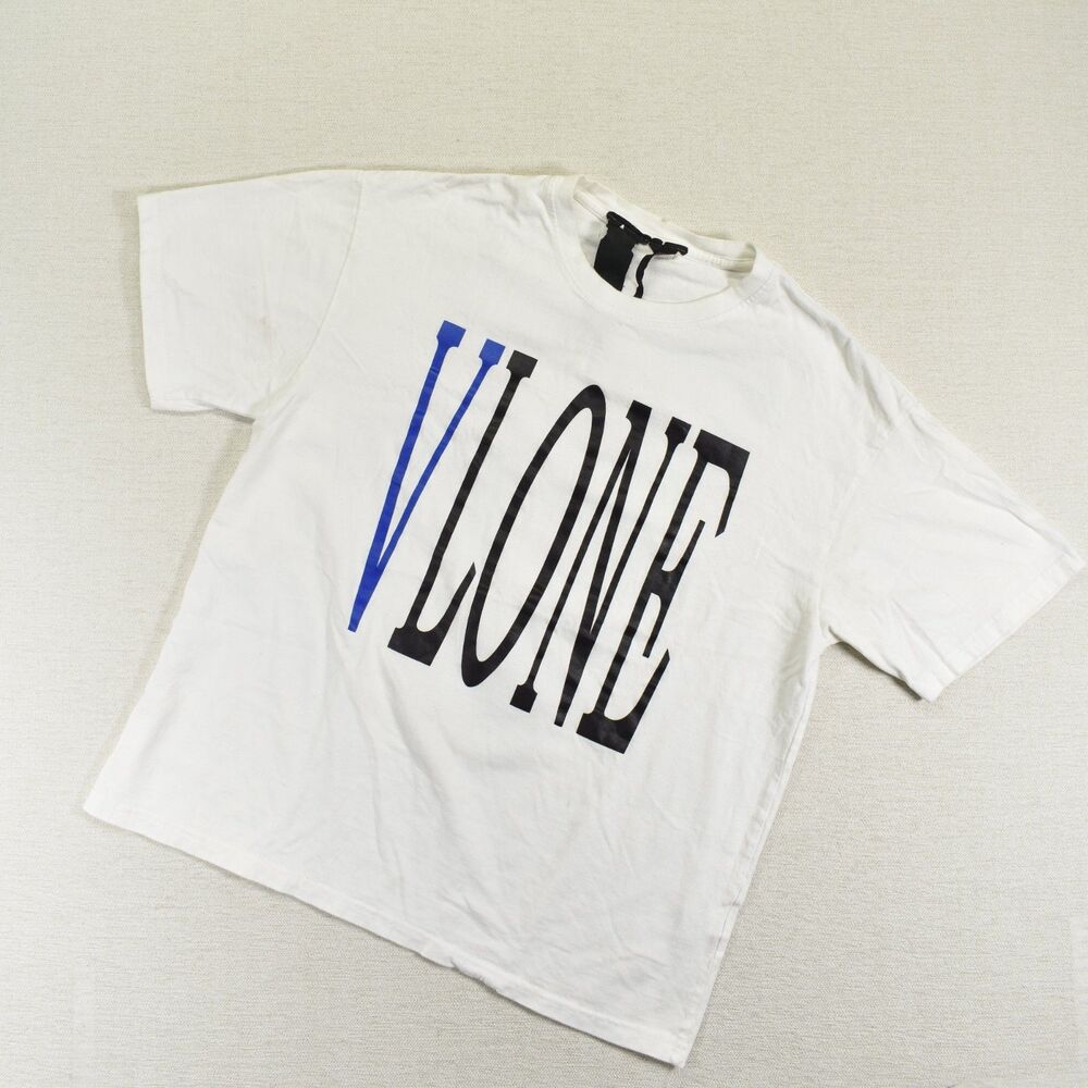 VLONE Snake T-Shirt Mens Small White Blue Graphic Double Sided Rap Hip Hop Tee